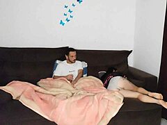 Naughty Stepmother Seduces Stepson on Sofa During Renovation