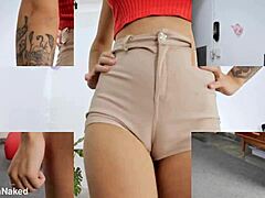 Puffy Cameltoe and Round Ass on Long Tongue Slut