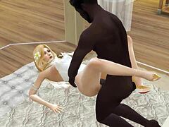 Blonde wife takes huge black cock for anniversary creampie, damn!