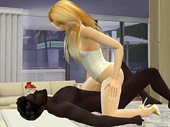 Blonde wife takes huge black cock for anniversary creampie, damn!