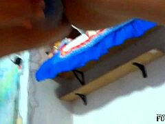 Hot stepmom sneaks into stepson's bed for wild anal action. Door knocks interrupt their steamy session!