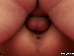 Blonde slut gets drilled hard and takes cum in mouth