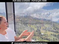 Colombian BBW Group Removes Sweaty Shoes and Socks on Medellin Cableway Part 1