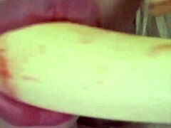 Elzakom shows off her sweet pussy while playing with a dildo.
