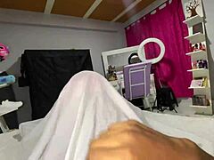My stepmom surprises me and we end up sharing the bed together