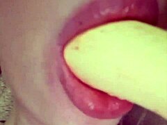 Elzakom shows off her sweet pussy while playing with a dildo.