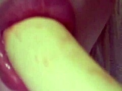 Elzakom shows off her sweet pussy while playing with a dildo.