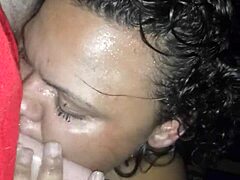 Sloppy Ebony Blowjob with a Nasty Twist