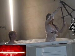 Motel Hidro Threesome with Cute Redhead and Brunette in Wild Action Pt1