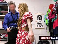 Blonde shoplifter milf Athena Anderson, wanna get fucked by security guard?