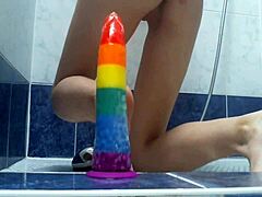 Cuntboy Xannie Enjoys Solo Shower Play with Toys