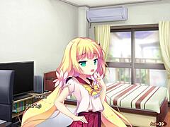 In this anime hentai cartoon, Watashi Ga Suki Nara Suki Tte Itte features Mahiru Komachi in scene 3 on the cupid flower route.