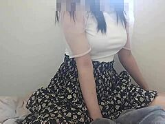 I couldn't stop feeling horny after coming home, so I played solo on the blanket!