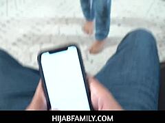 Muslim Petite Hijab Girl Rides Stepbro's Huge Shaft