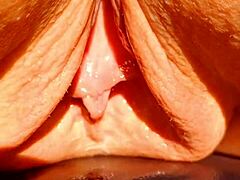 MatureMons Blonde Cougar Displays Her Huge Wet Shaved Pussy Lips