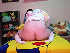 Damn, chubby femboy stuffs huge dragon dildos in tight ass!