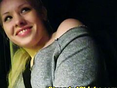 hitching blonde teen grabs driver's cock, wanna know what happens next?