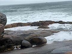 wow, check this wild latina beach orgy with creampie action!