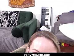 Petite big tits stepmom with braces gets family fucked to climax by stepson POV