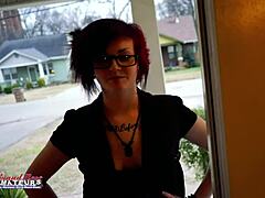 I can’t believe how Marcie, this inked cutie, drills her wet hole with a dildo in lingerie and squirts everywhere!