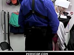 Troublemaking Teen Bribes Security Cop with Her Tight Pussy - Pervcop