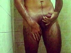 Two Cumshots in Shower with Semen Dripping Down My Hand