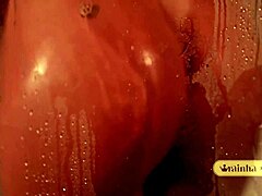 taking a steamy shower and teasing the photographer hard