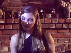 Brunette slut Aurora Snow takes huge cock in rough anal pounding with fishnets on