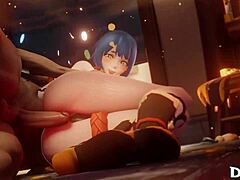 Xiangling takes her first anal pounding on the kitchen floor. Genshin Impact star gets drilled deep