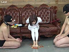 Yo, Japanese mistress crushes food and forces feet licking! 😈