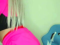 Transexual beauty flaunts pink charm and tasty appeal. Gets everyone hooked.