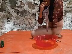 hey, ever seen a ts pee in ass with fruit play?