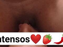 Intense sucking on a big juicy clit in close-up action