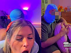 Snow bunny pawg devours cock after intense ass spanking