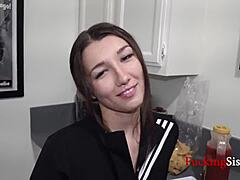 Wow! Step Bro and Sis Maya Woulfe Snack Naughty Before Game