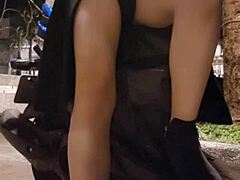 Shemale Ting Xuan Masturbates Publicly in Underwear on Street