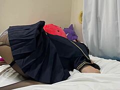 hey, punishing my cosplay girlfriend by ripping leggings for creampie sex