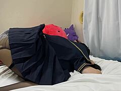 hey, punishing my cosplay girlfriend by ripping leggings for creampie sex