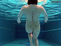 Lady Dee, Cute Shy Czech Teen, Swims Naked in Pool! Wow!