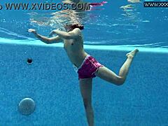 Lady Dee, Cute Shy Czech Teen, Swims Naked in Pool! Wow!