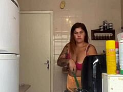 Hey, my husband caught me washing the balcony in a bikini