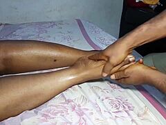 Stepmom received a steamy massage before stepson took her in village