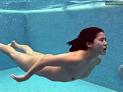 Lady Dee, Cute Shy Czech Teen, Swims Naked in Pool! Wow!