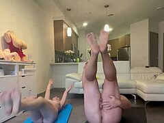 after intense naked workout i suck his thick cock in shower til tears fall