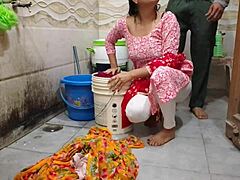 Hey, did you see Bhabhi getting fucked hard while washing clothes in that risky bathroom outdoor spot?