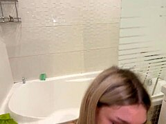 Amazing blonde from Badoo date sucks cock eagerly. She gets pounded hard in missionary style.