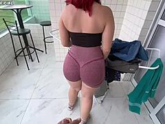 Hired this maid with an incredible huge backside.