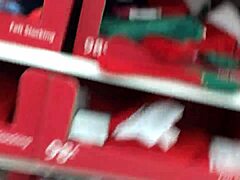Bold candid capture of mom shopping today
