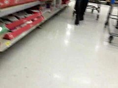 Bold candid capture of mom shopping today
