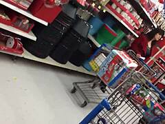 Bold candid capture of mom shopping today